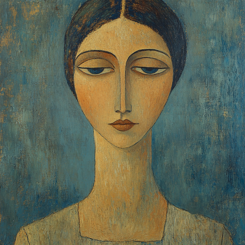 Amedeo Modigliani Inspired Stylized Portrait of Woman - DIY Painting By Numbers Kit
