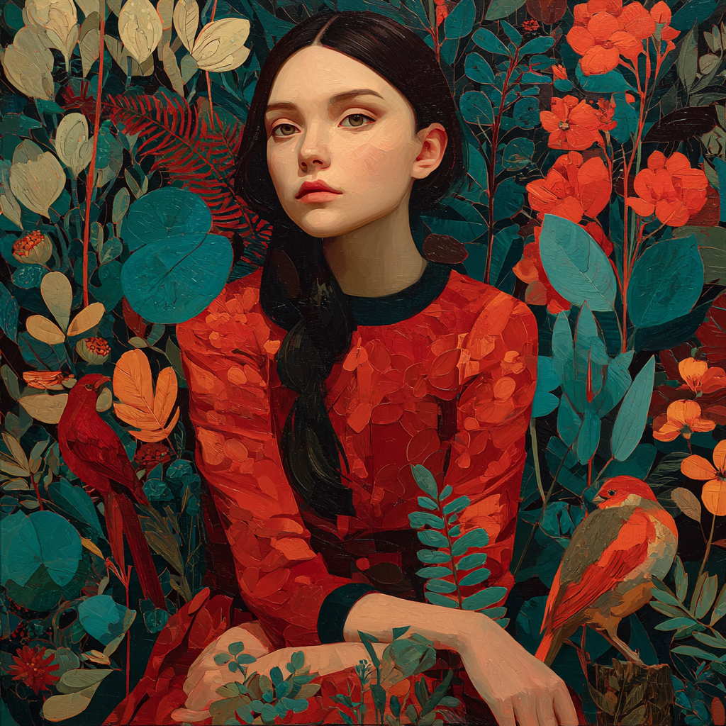 Frida Kahlo Inspired Self Portrait Garden - DIY Painting By Numbers Kit