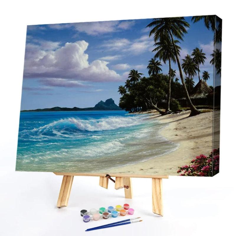 Tranquil Beach Paradise DIY Paint By Numbers Kit