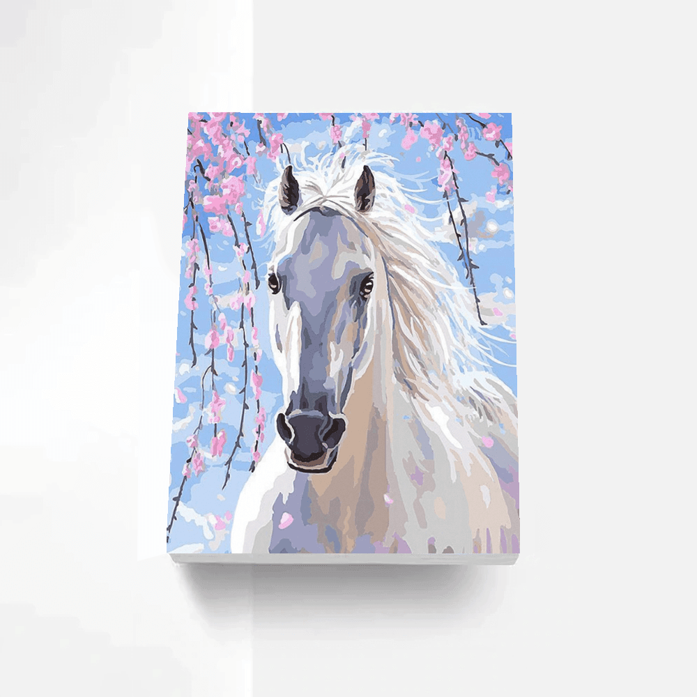 White Horse Paint By Numbers Painting Kit