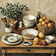 Morandi Inspired Culinary Delights - DIY Painting By Numbers Kit