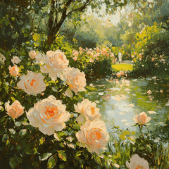 Claude Monet Inspired Monet's Rose Garden - DIY Painting By Numbers Kit