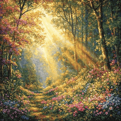 Kinkade Inspired Timeless Enchanted Forest - DIY Painting By Numbers Kit