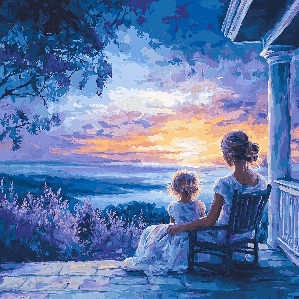 Mother and Child at Dusk - DIY Painting By Numbers Kit