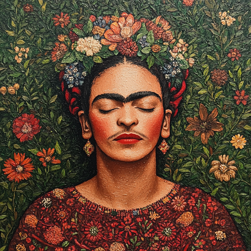 Frida Kahlo Inspired Floral Portrait - DIY Painting By Numbers Kit