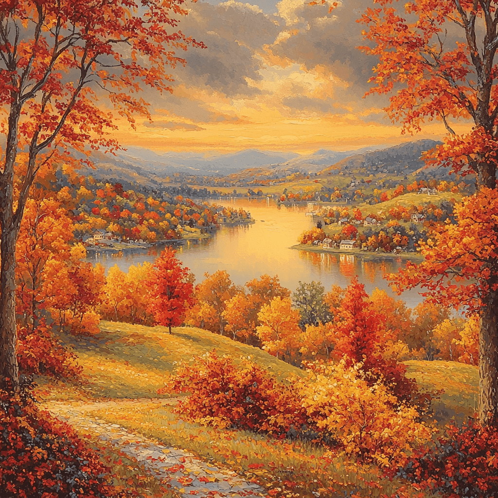 Kinkade Inspired Rustic Autumn - DIY Painting By Numbers Kit
