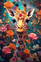 Giraffe Amidst Bloom Paint By Numbers Kit