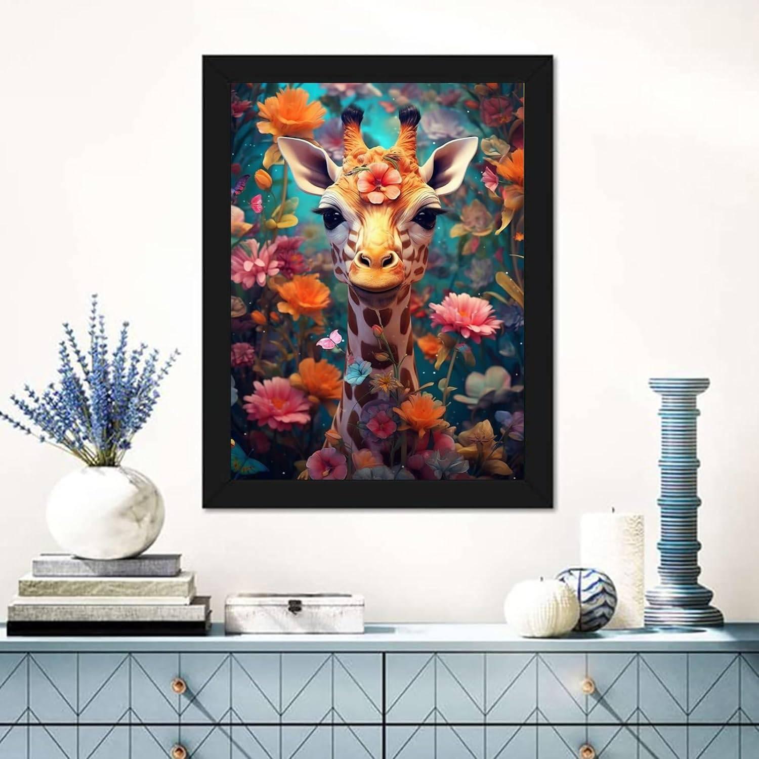 Giraffe Amidst Bloom Paint By Numbers Kit