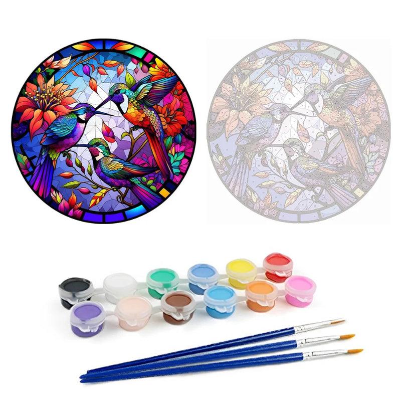 Hummingbird Glass Paint By Numbers Acrylic Painting Kit