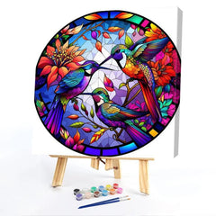 Hummingbird Glass Paint By Numbers Acrylic Painting Kit