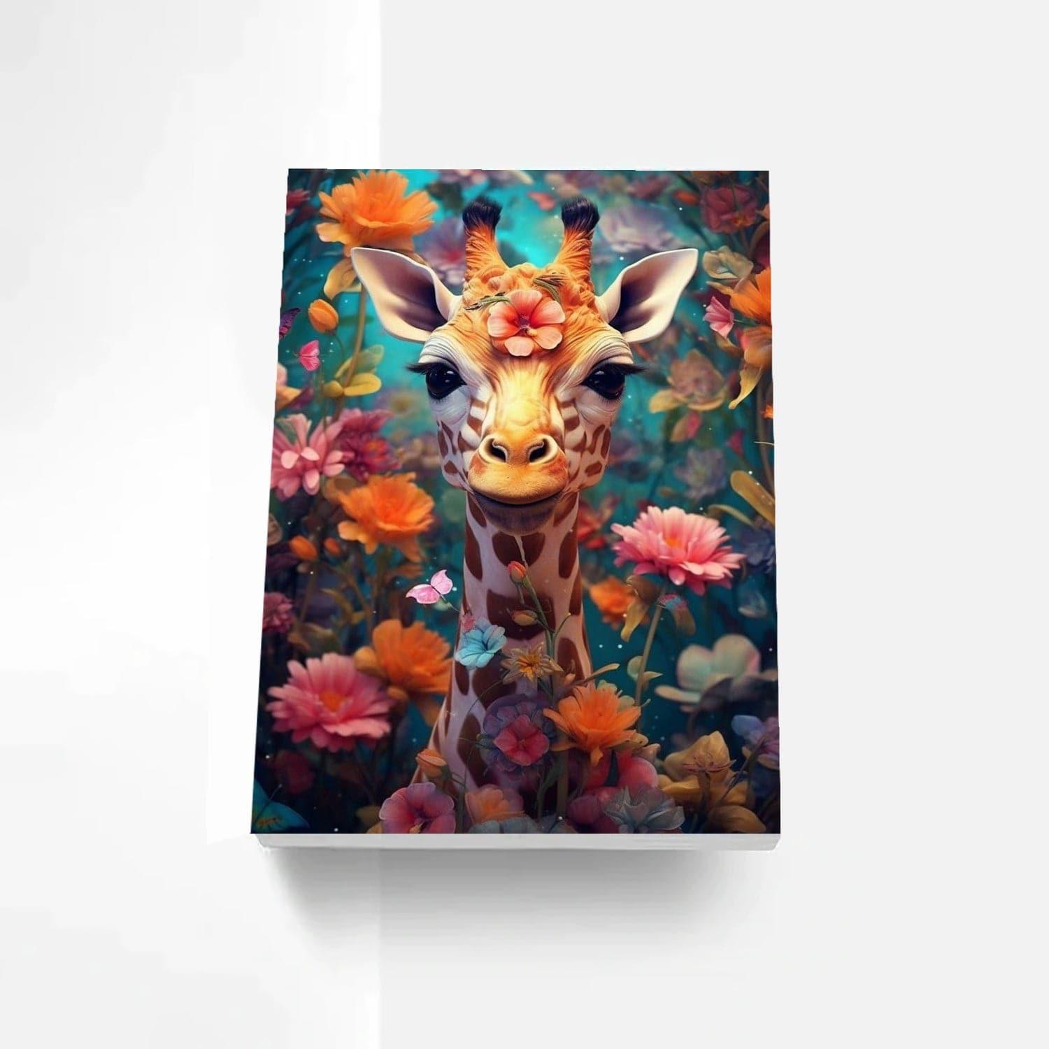 Giraffe Amidst Bloom Paint By Numbers Kit