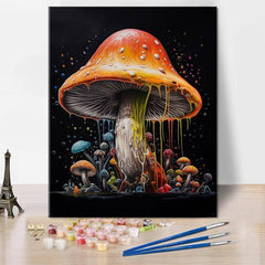 Vibrant Mushroom Splendor Paint By Numbers Kit