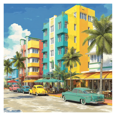 Art Deco Historic District - Miami - DIY Painting By Numbers Kit