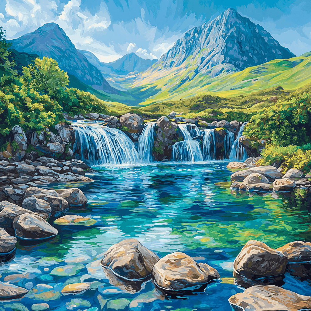 Isle of Skye Fairy Pools - Scotland - DIY Painting By Numbers Kit