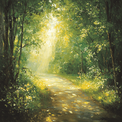 Claude Monet Inspired Glimmering Forest Path - DIY Painting By Numbers Kit