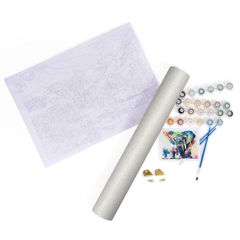 Peacocks & Flowers Paint By Number Painting Set