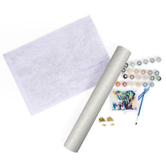 Peacocks & Flowers Paint By Number Painting Set