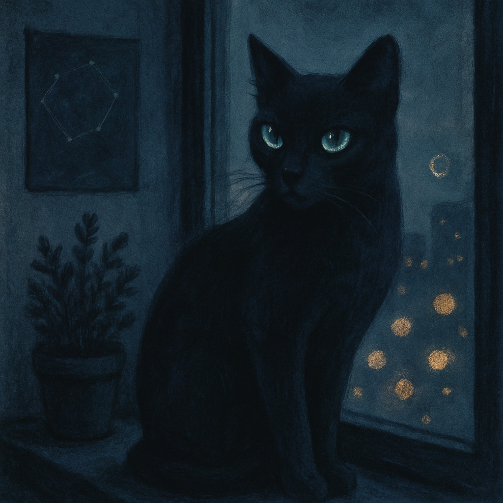 Black cat Nocturne Watch - DIY Painting By Numbers Kit