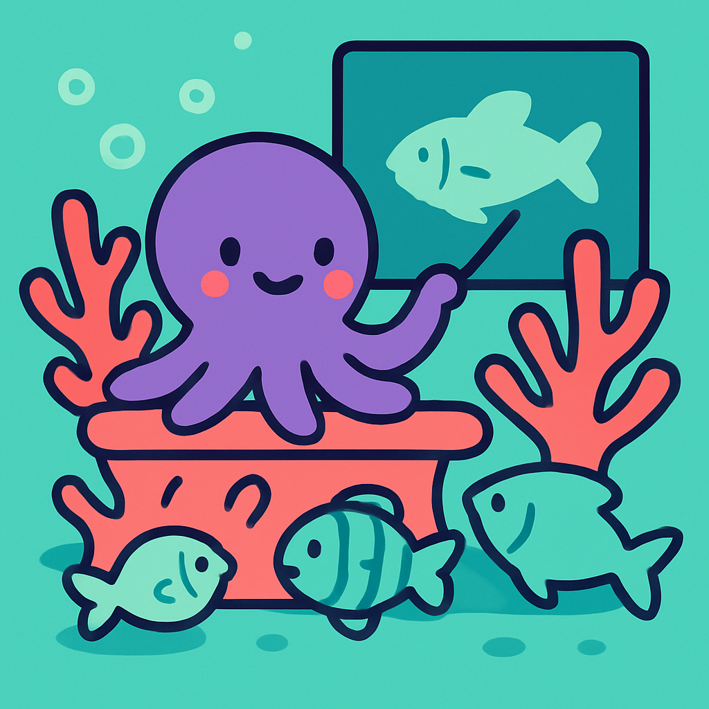 Octopus in Coral Classroom - DIY Painting By Numbers Kit
