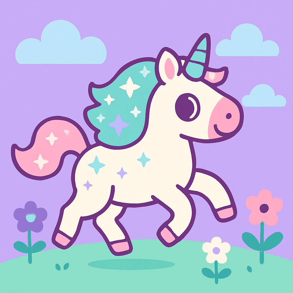 Magic Meadow Unicorn with Stars - DIY Painting By Numbers Kit
