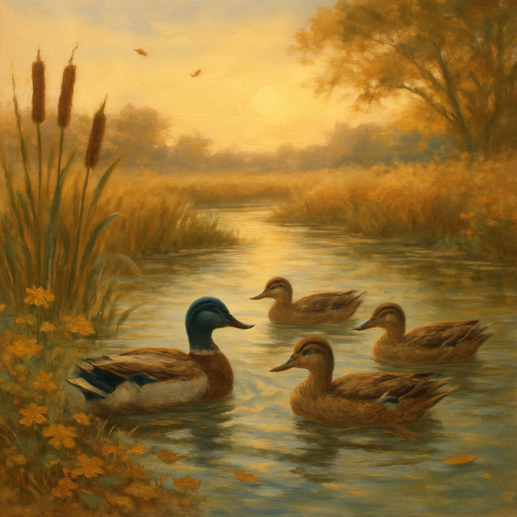 Ducks on Golden Pond Trail - DIY Painting By Numbers Kit