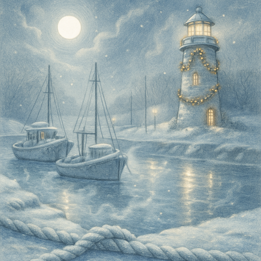Fishermans Frosty Harbor - DIY Painting By Numbers Kit