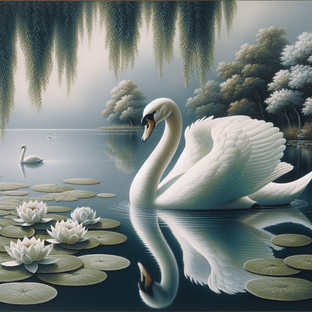 Elegant Swan Lake Reflection - DIY Painting By Numbers Kit