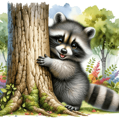 Playful Raccoon - DIY Painting By Numbers Kit