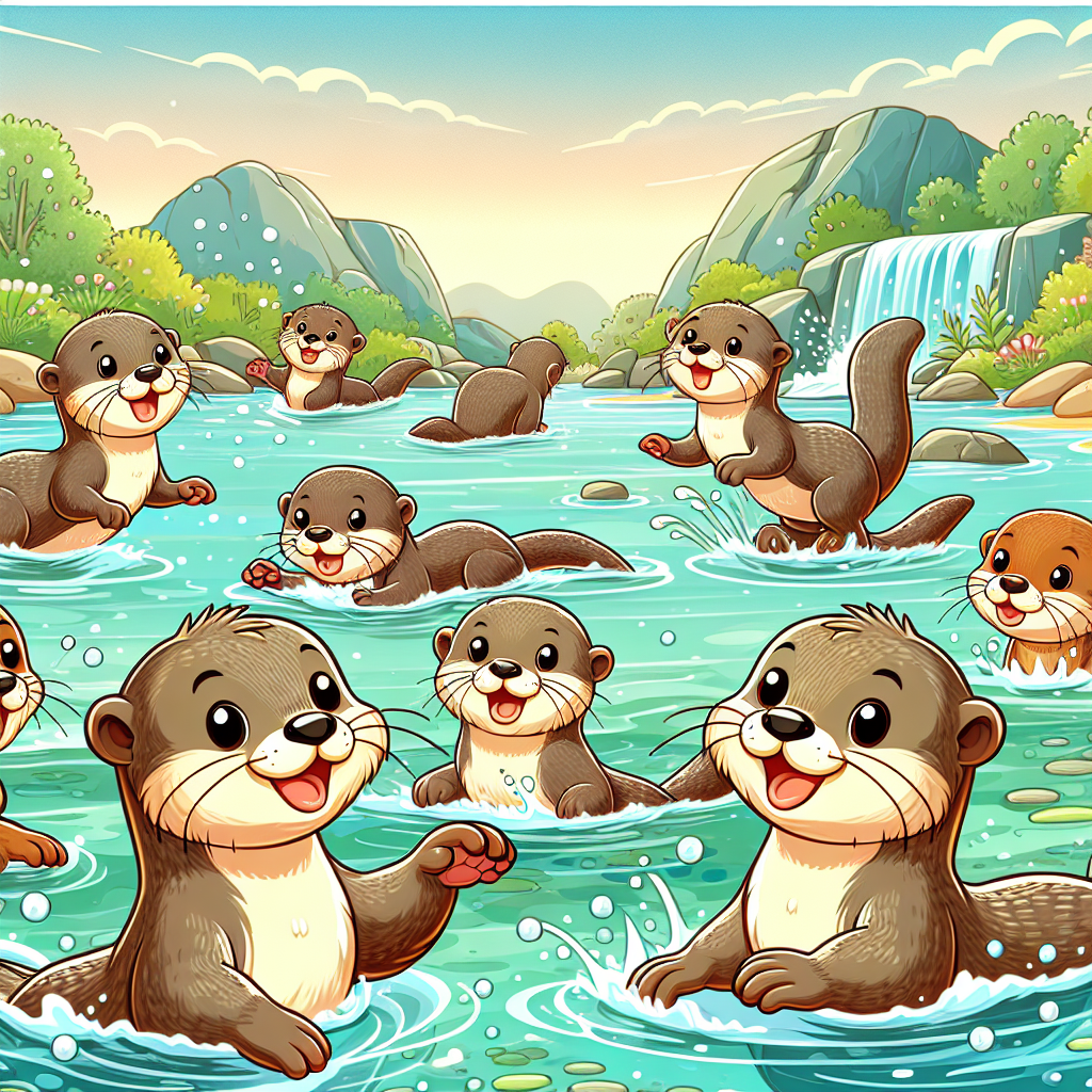 Cheerful Otters' River Adventure - DIY Painting By Numbers Kit