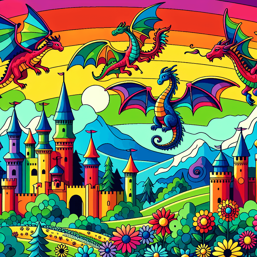 Rainbow Dragon Kingdom - DIY Painting By Numbers Kit