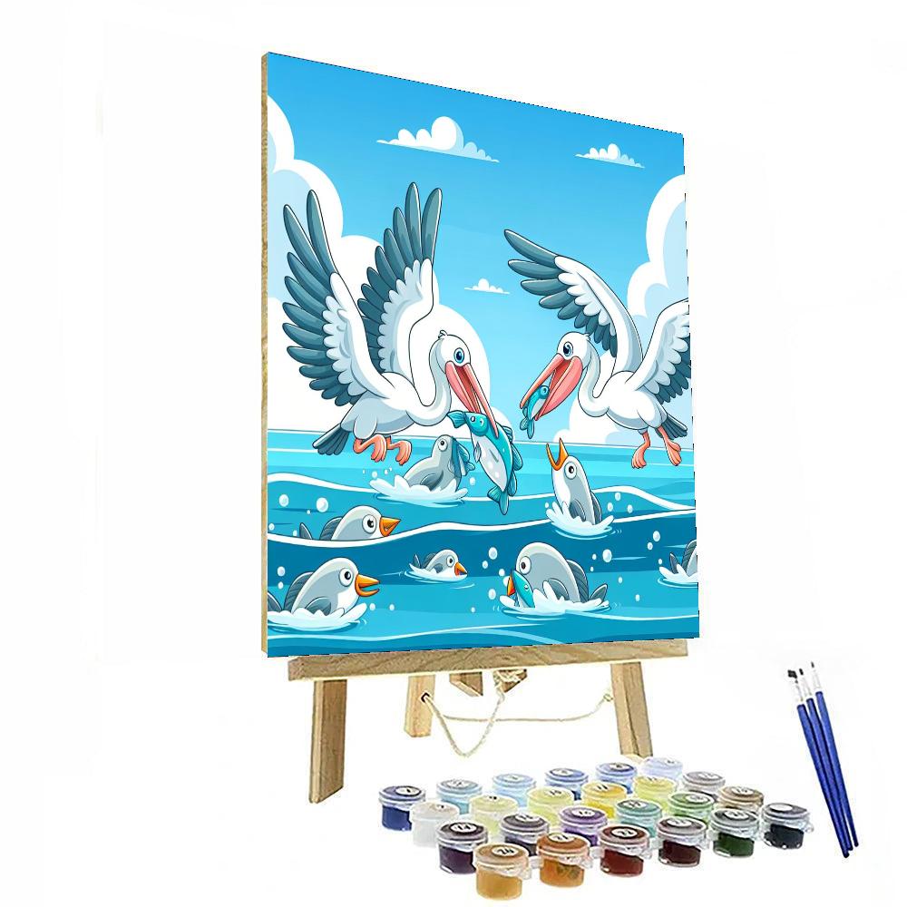 Peppy Pelicans - DIY Painting By Numbers Kit