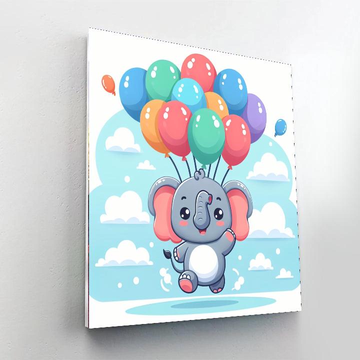 Flying Elephant - DIY Painting By Numbers Kit