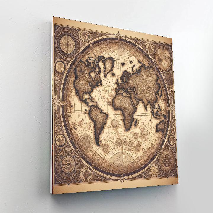 World Explorer's Map - DIY Painting By Numbers Kit