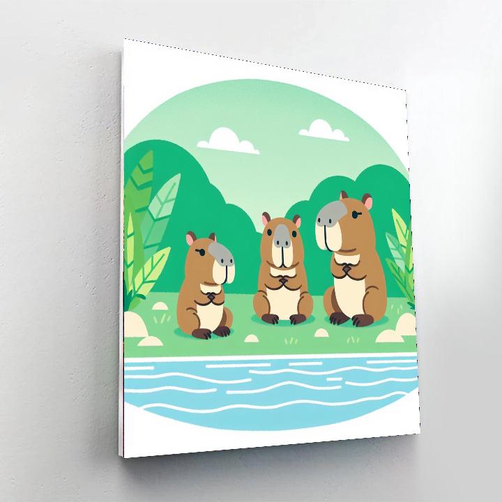 Curious Capybaras - DIY Painting By Numbers Kit