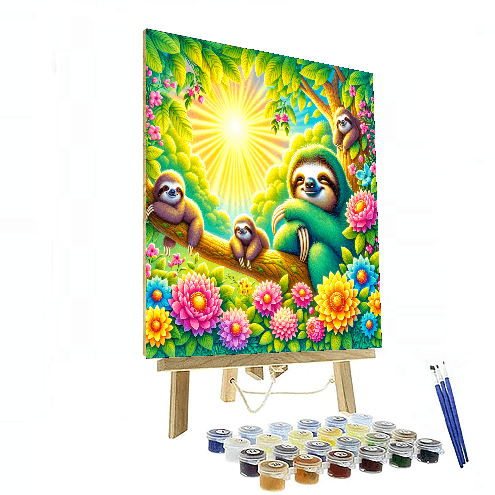 Sweet Dreaming Sloths - DIY Painting By Numbers Kit