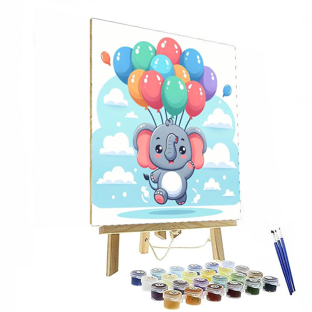 Flying Elephant - DIY Painting By Numbers Kit