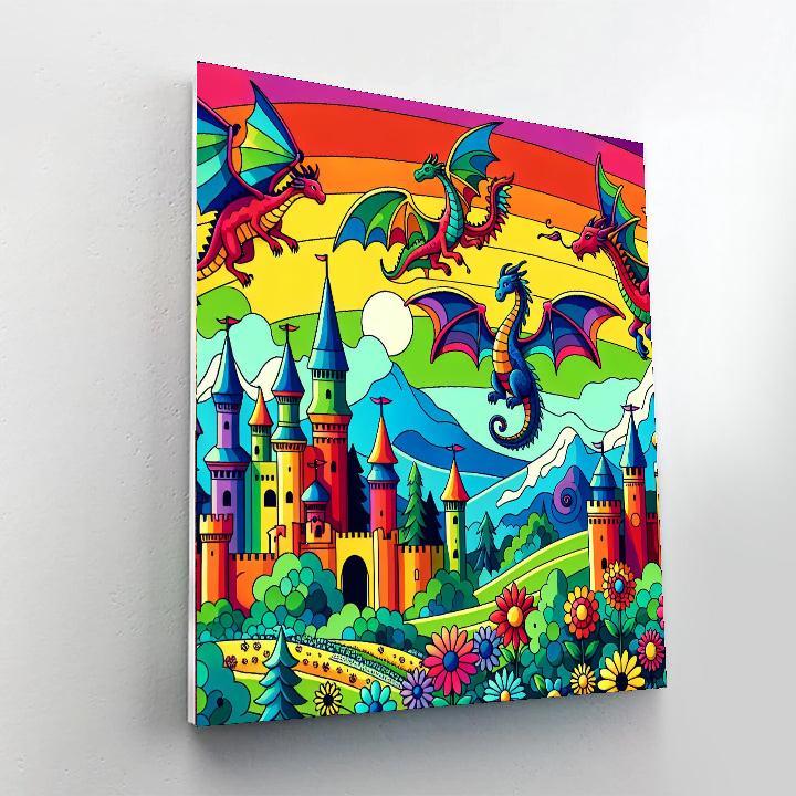Rainbow Dragon Kingdom - DIY Painting By Numbers Kit