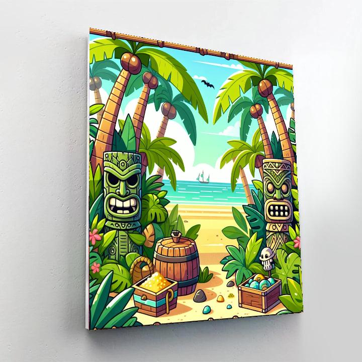 Tropical Tiki Adventure - DIY Painting By Numbers Kit