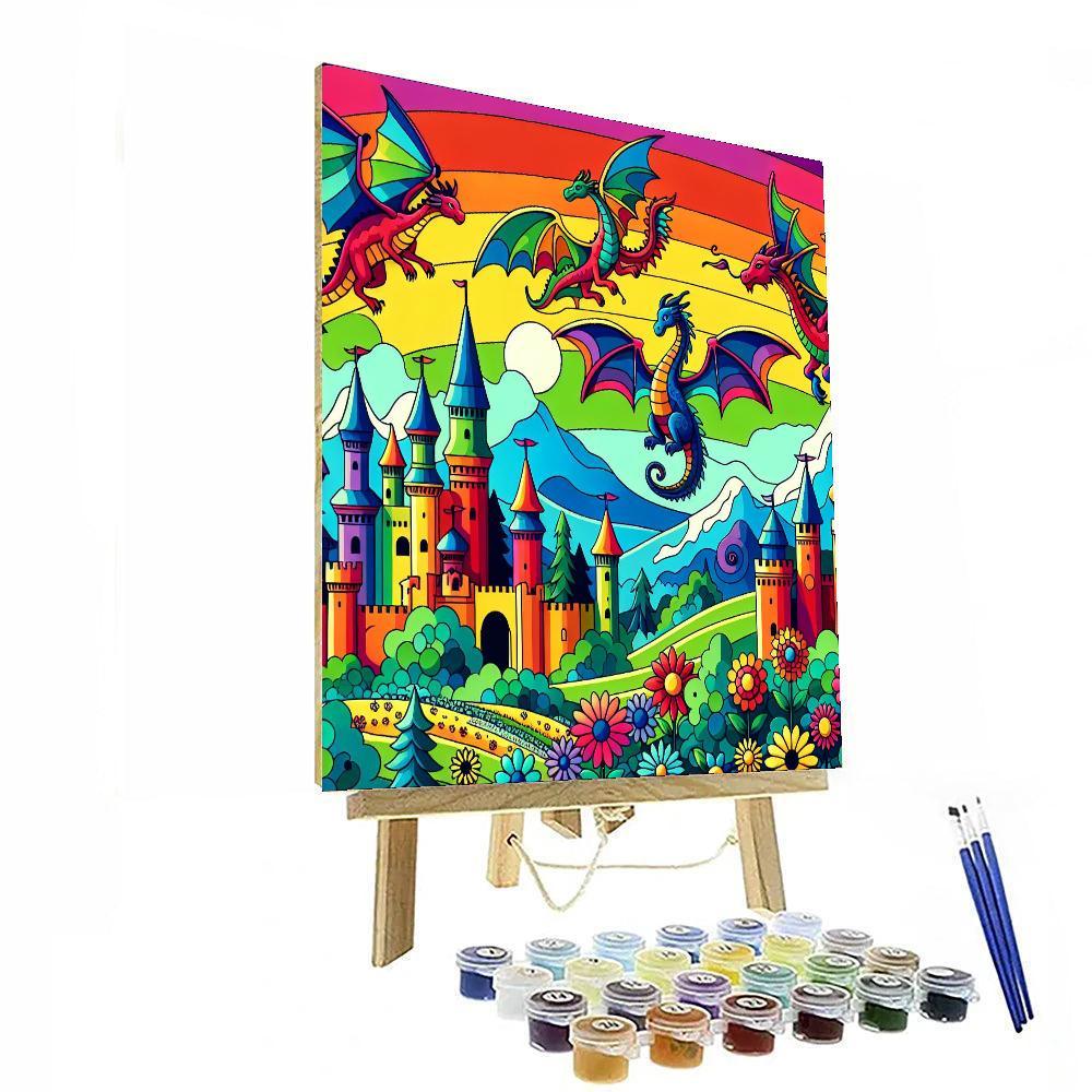 Rainbow Dragon Kingdom - DIY Painting By Numbers Kit