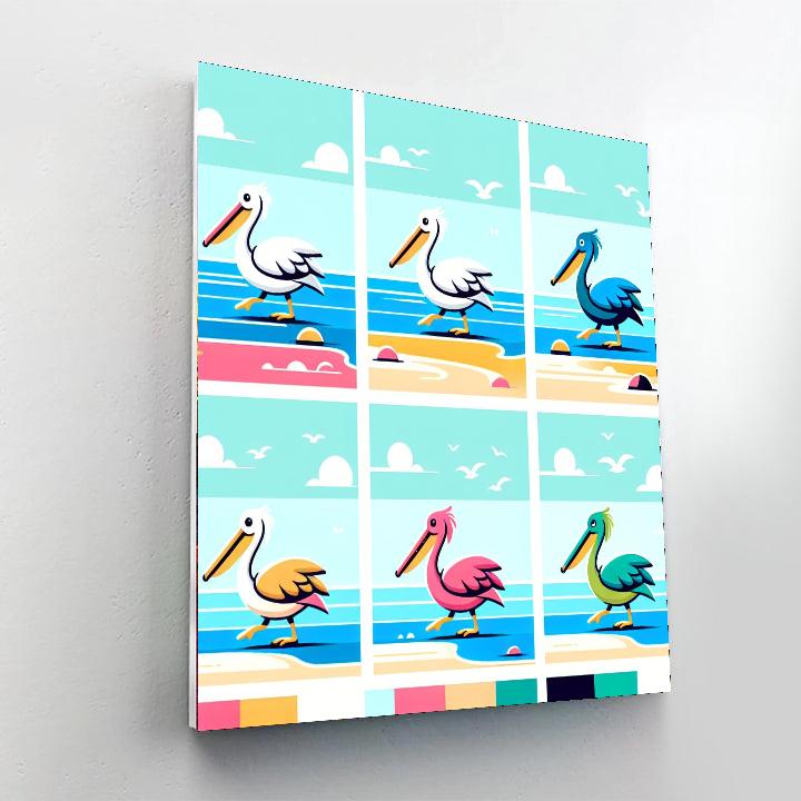 Peaceful Pelican Promenade - DIY Painting By Numbers Kit