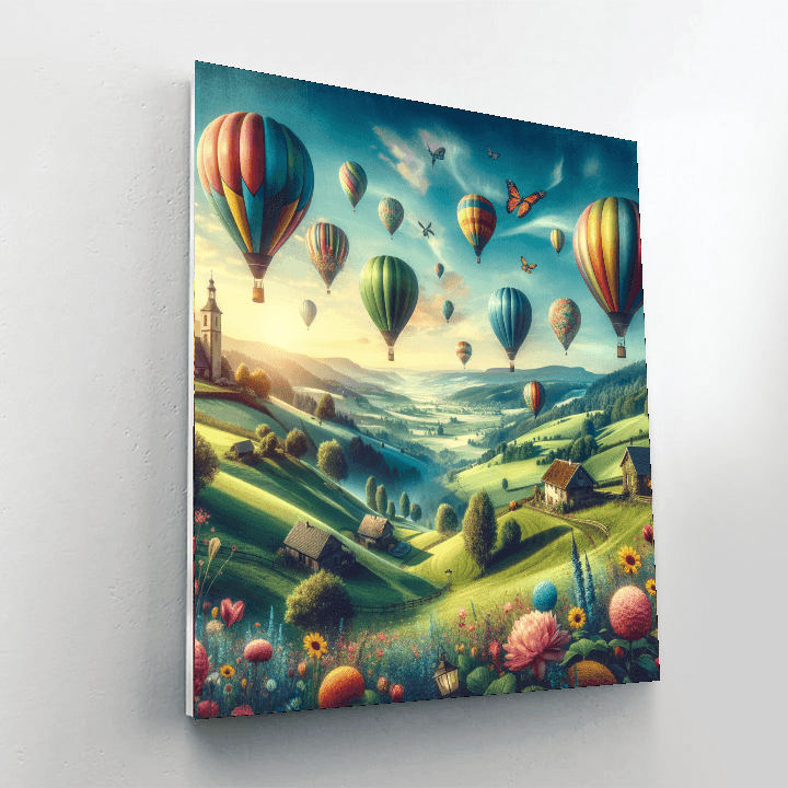 Vintage Hot Air Balloons - DIY Painting By Numbers Kit