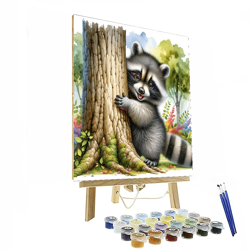 Playful Raccoon - DIY Painting By Numbers Kit