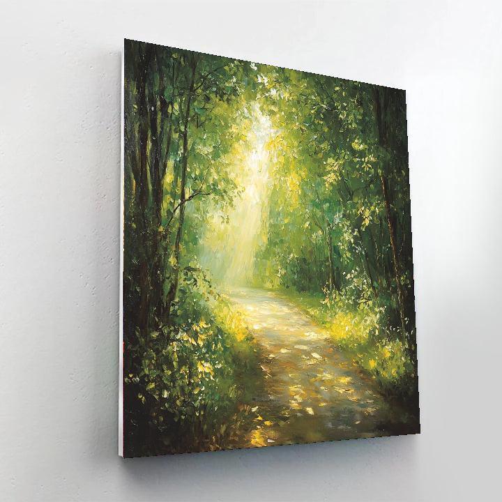 Claude Monet Inspired Glimmering Forest Path - DIY Painting By Numbers Kit