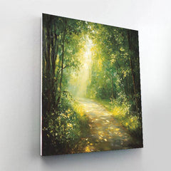 Claude Monet Inspired Glimmering Forest Path - DIY Painting By Numbers Kit