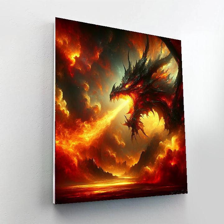 Dragon's Fiery Majesty - DIY Painting By Numbers Kit