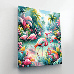 Exotic Flamingo Paradise - DIY Painting By Numbers Kit