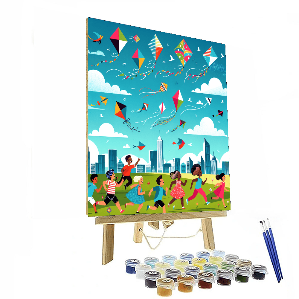 Kite Flying Fun - DIY Painting By Numbers Kit