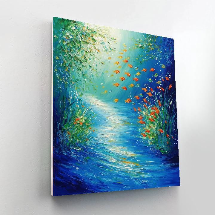 Claude Monet Inspired Enchanting Underwater Scene - DIY Painting By Numbers Kit