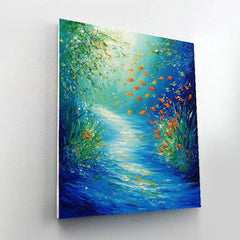 Claude Monet Inspired Enchanting Underwater Scene - DIY Painting By Numbers Kit