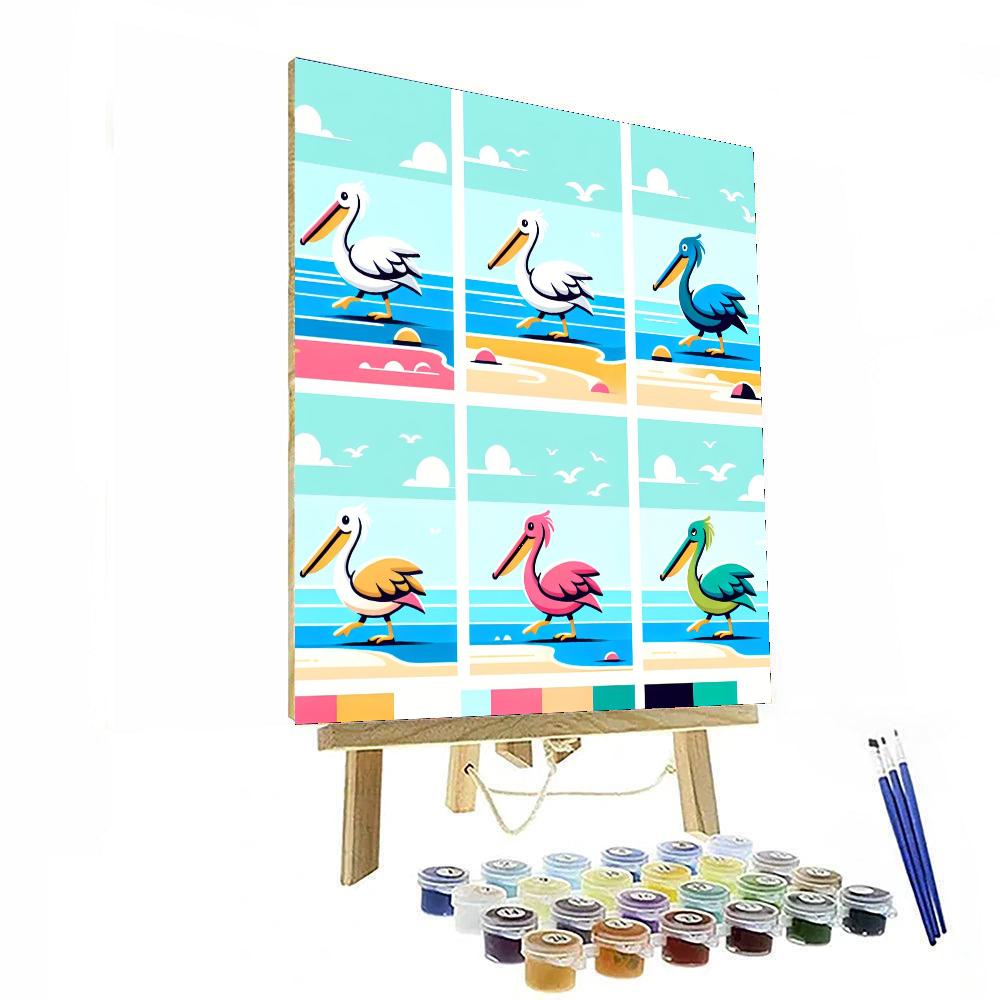 Peaceful Pelican Promenade - DIY Painting By Numbers Kit